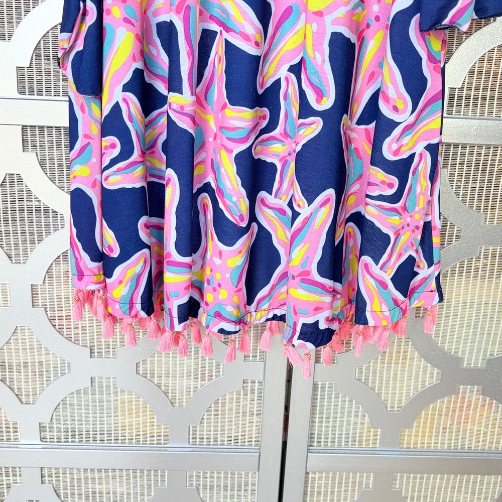 Simply Southern Asymmetrical Starfish Dress - Pink and Blue - Picture 5 of 8